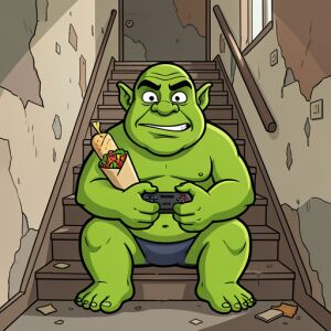 Шрек в подъезде