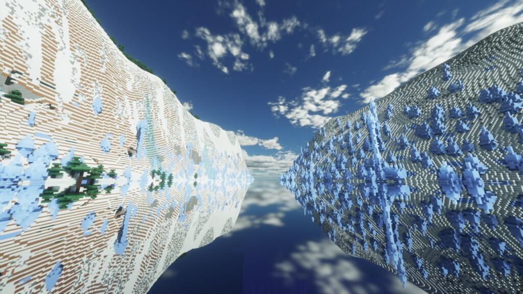 Тёмный скриншот игры Minecraft с текстом IMPERIUM: Reborn на фоне деревьев (3 из 6)