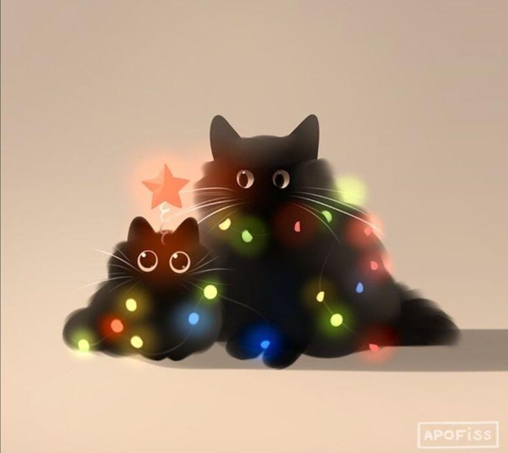 Котики в гирлянде 1