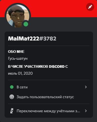 Я создал свой сервер в Дискорде! Вот мой ник и номер, отправте заявку в друзья если хотите попасть на сервер
