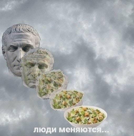 Портрет молодого Бетховена, затем его постаревшее лицо, и далее морда превращается в собаку породы сенбернар на фоне лестницы в облака. (2 из 3)