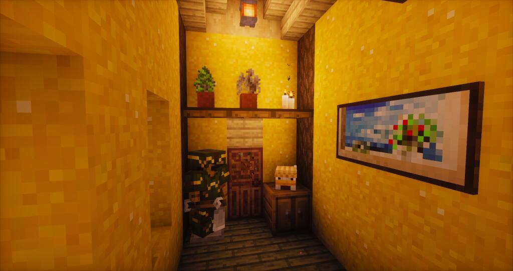 Скриншот из игры Minecraft, демонстрирующий готовую ферму с домиком-мельницей, теплицей, пасекой и грядками среди березового леса. (10 из 10)