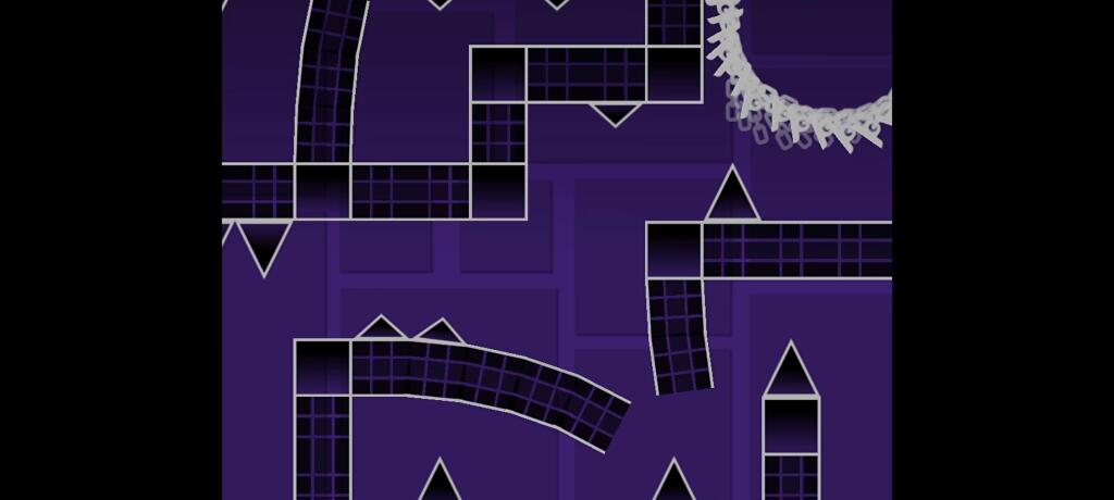 Скриншот уровня игры-платформера с крупными буквами HI, ниндзя-звёздами и шипами на тёмном фоне (7 из 10)