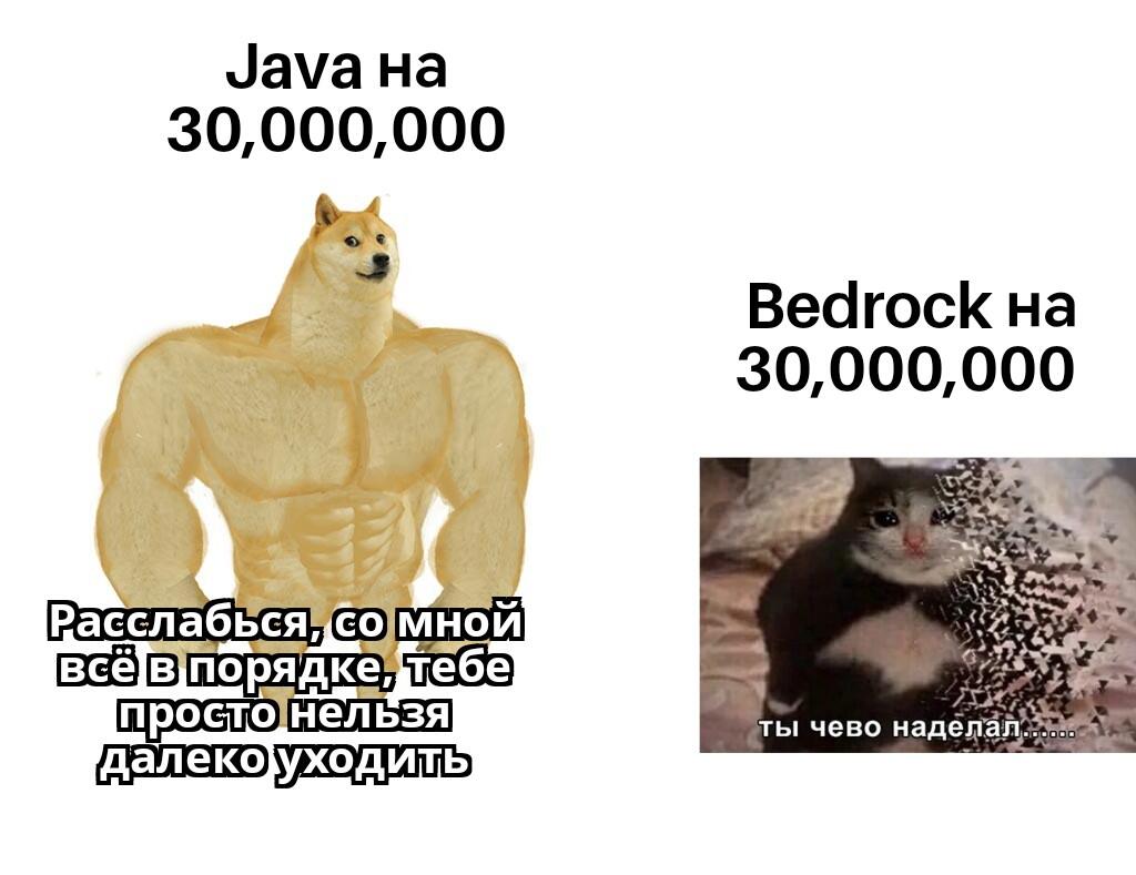 Для тех, кто в танке, там, где на джаве был барьер и всё паботало как надо, на бедроке мир буквально разрезается на поло