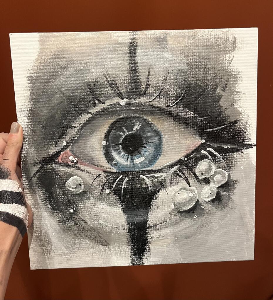 Коляка моляка🤍🖤 глазек нарисованный акрилом))