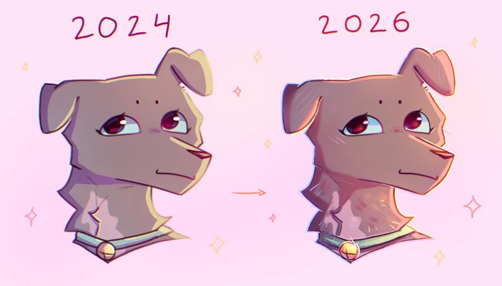 Сегодня захотелось сравнить покрас в 2024 и 2026 году (●＾､＾●) 
Он у меня раньше такой плоский был...