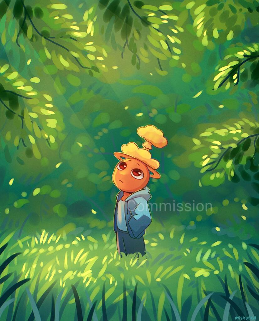 И опять коммишка с грибочком (๑¯◡¯๑)
На этот раз в летнем лесу 🌿☀.・✫・゜・。.