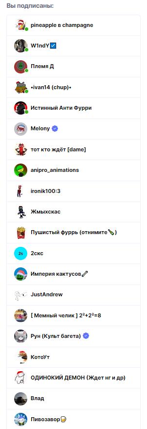 Это абсолютно ВСЕ на кого я подписан