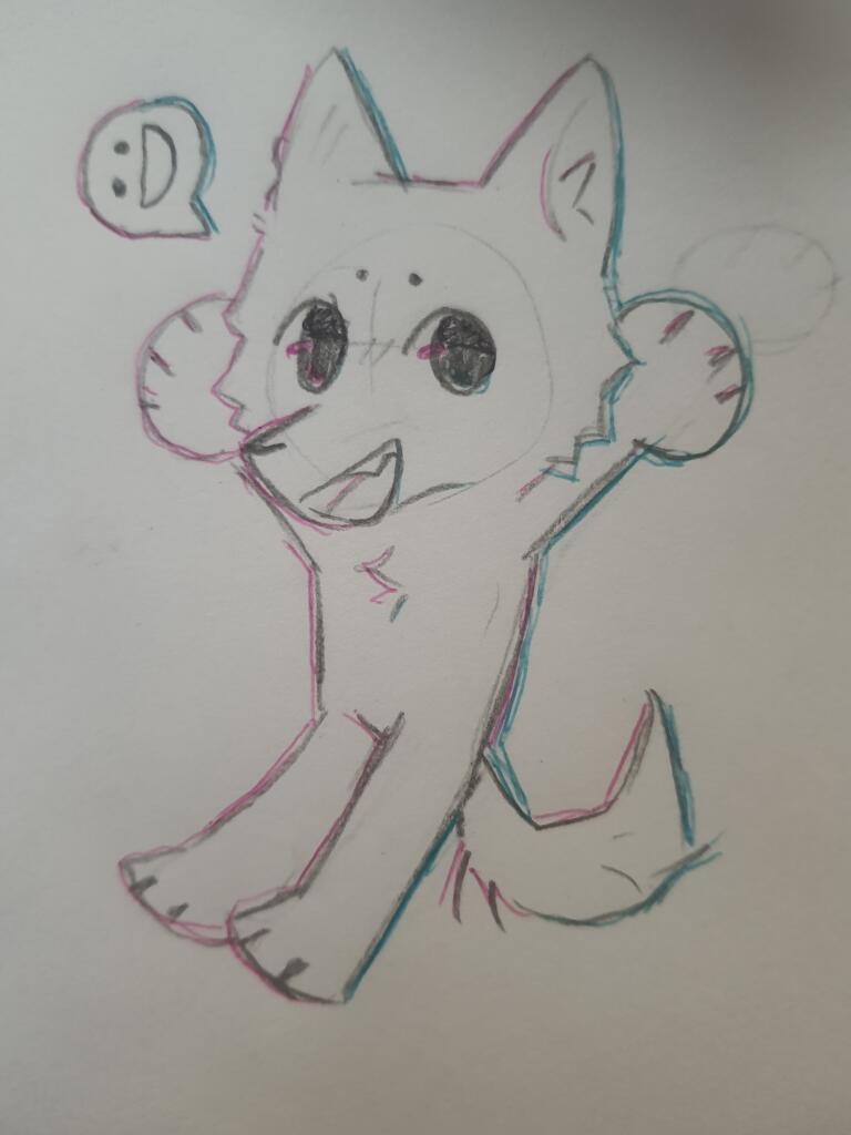 Карандашный скетч лица парня с растрепанными волосами, крестиком в ухе и гетерохромией: один глаз оранжевый, другой голубой (6 из 7)