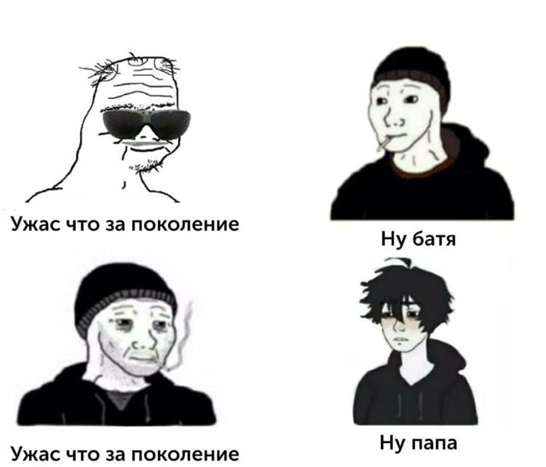 Шаблон мема «Ужас, что за поколение» (What a Horrible Generation)