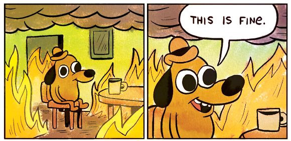 Шаблон мема «Всё нормально» (This Is Fine)